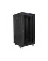 Szafa instalacyjna Rack stojąca 19'' 22U 600x600 czarna drzwi szklane LCD Lanberg (flat pack) - nr 3