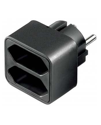 Wentronic NK 002 SCHWARZ Euro mehrfach Adapter 2 x Eurobuchse - mit CE (VPE: 1 / (51002)