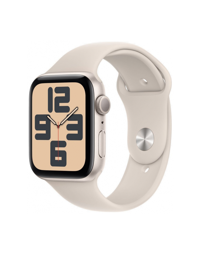 Apple Watch SE 2023 GPS Koperta 44mm Z Aluminium W Kolorze Księżycowej Poświaty Z Opaską Sportową W Kolorze Księżycowej Poświaty (MRE53QCA) główny