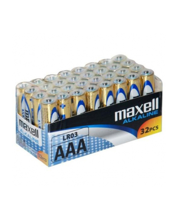 MAXELL Bateria alkaliczna ALKALINE LR03 AAA FOLIA karton zestaw 32 sztuki (8 zgrzewek po 4 sztuki)