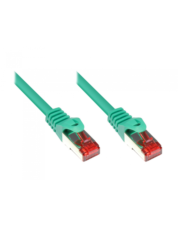 Good Connections RNS Patch Cable with Rastnasenschutz, Cat. 6, S/FTP, PiMF, PVC, 250MHz, green, 0,5m, (8060- 005G) główny