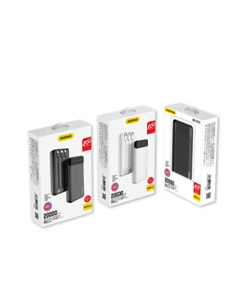 Dudao pojemny powerbank z 3 wbudowanymi kablami 20000mAh USB Typ C + micro USB + Lightning czarny (Dudao K6Pro+) nr 1