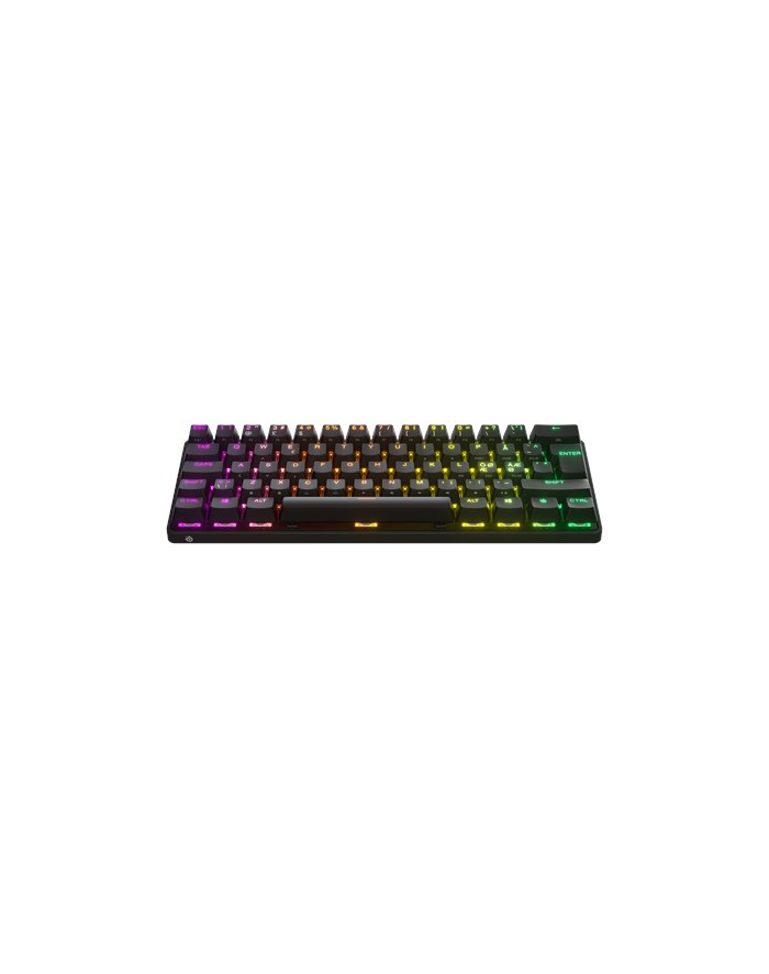 Seria SteelSeries | Klawiatura do gier | Apex Pro Mini | Klawiatura do gier | Światło LED RGB | NORD | Czarny | Łączność bezprzewodowa | Łączność Bluetooth | Regulowany przełącznik mechaniczny OmniPoint | Połączenie bezprzewodowe główny