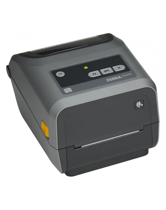 zebra Drukarka termotransferowa (74/300M) ZD421; 300 dpi, USB, host USB, modułowe gniazdo łączności, BTLE5, przewody (UE i Wielka Brytania), czcionka szwajcarska, EZPL główny