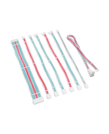 Przedłużacz w oplocie Kolink Core Pro 12V-2x6 Typ 2 - Biały Brylantowy/Neonowy Niebieski/Czysty Róż