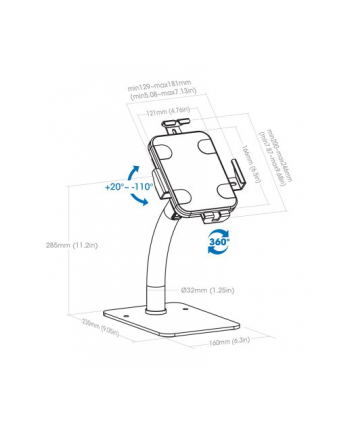 manhattan Podstawka Stojak pod Tablet 79-11 na Biurko Bezpieczny