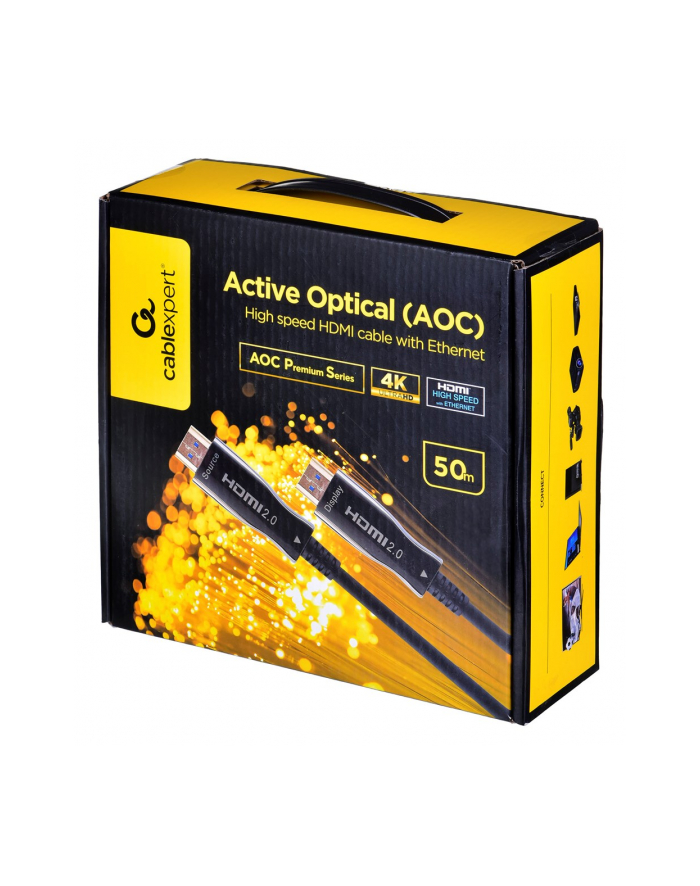 GEMBIRD AKTYWNY KABEL OPTYCZNY (AOC) HIGH SPEED HDMI Z ETHERNETEM SERIA PREMIUM, 50M główny