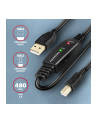 AXAGON ADR-220B Aktywny połączeniowy USB 20, USB-A do USB-B - 20m - nr 2