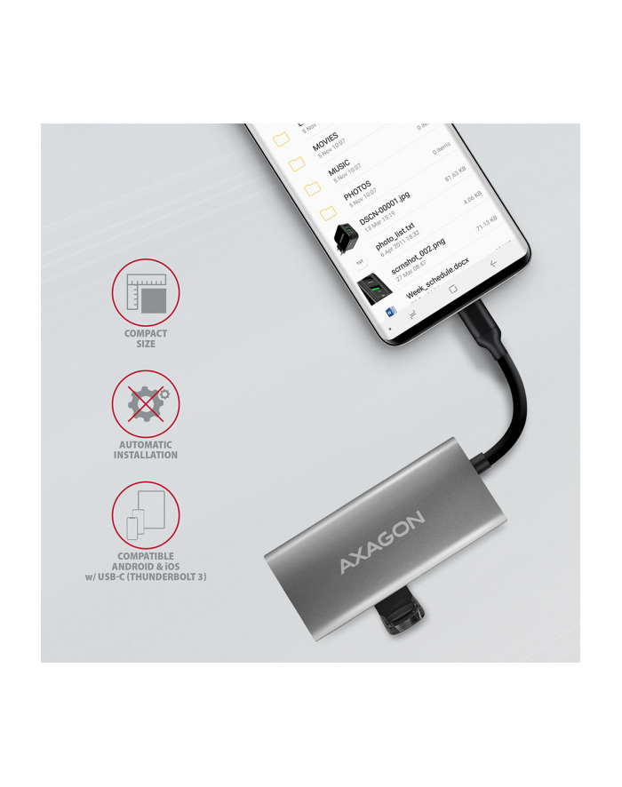 AXAGON HMC-4G2 Koncentrator wieloportowy, USB 31, 2x USB-A, 2x USB-C główny