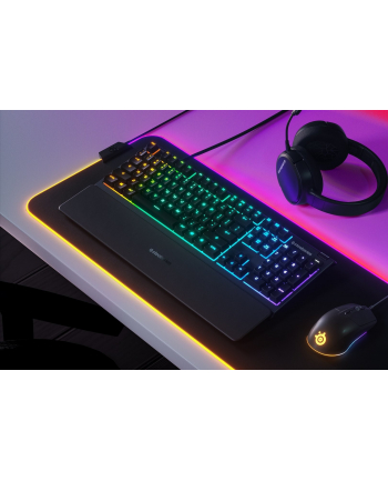 Klawiatura gamingowa SteelSeries Apex 3, układ NOR, przewodowa, czarna SteelSeries | Wierzchołek 3 | Klawiatura do gier | Światło LED RGB | NORD | Przewodowe | Czarny