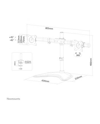 neomounts MONITOR D-ESK MOUNT 10-27''; NM-D335DBLACK NEWSTAR