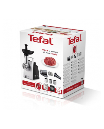 TEFAL | Maszynka do mielenia mięsa | NE109838 | Stal nierdzewna/Czarny | 1400 W | Liczba prędkości 1 | Wydajność (kg/min) 17