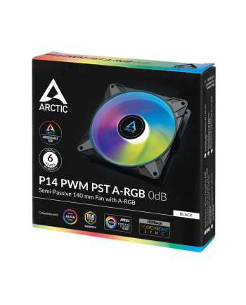 arctic cooling Wentylator Arctic P14 PWM PST A-RGB, czarny - 140mm