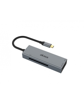 Czytnik kart Akasa USB 32 Gen1 Type-C 3 w 1 - srebrny