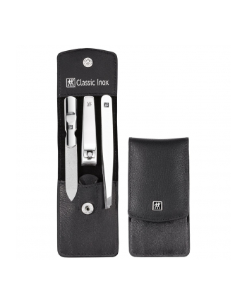 Zestaw podróżny Zwilling Classic Inox – czarne, skórzane etui, 3 elementy - Czarny