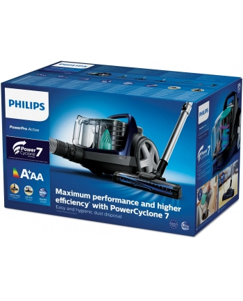 Philips | PowerPro Active FC9556/09 | Odkurzacz | Bez worka | Moc 750 W | Pojemność na kurz 1,5 L | Niebieski