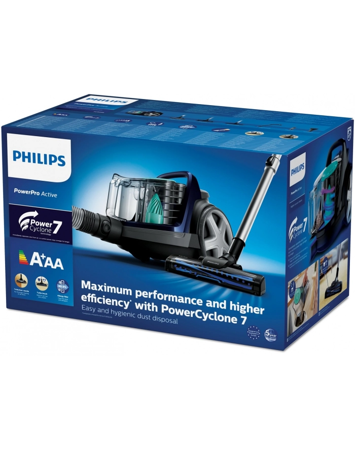 Philips | PowerPro Active FC9556/09 | Odkurzacz | Bez worka | Moc 750 W | Pojemność na kurz 1,5 L | Niebieski główny