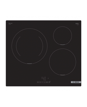 Bosch | PUJ611BB5E | Indukcja | Liczba palników/stref grzejnych 3 | Dotknij | Zegar | Czarny