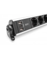 trackr Listwa zasilająca biurowa 45° 6 gniazd 2xUSB-A 1xU SB-C (5V/3,4A) obrót 180° z zaciskiem na blat - nr 19