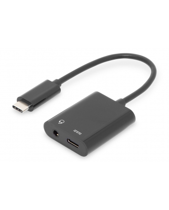 digitus Kabel USB Typ C MiniJack 35mm + USB C czarny 20cm USB 31Gen2 SuperSpeed+ 10Gbps