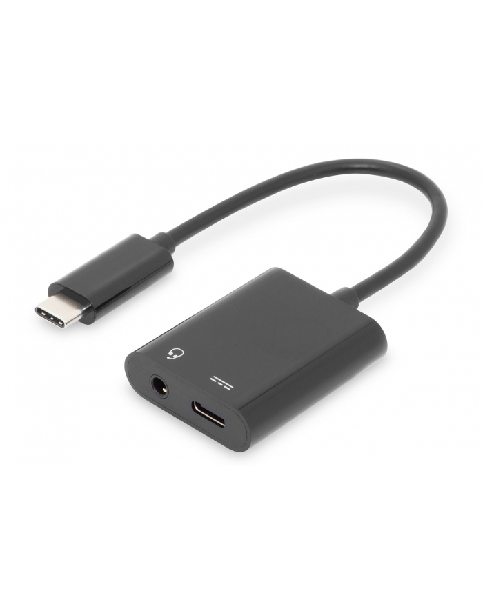 digitus Kabel USB Typ C MiniJack 35mm + USB C czarny 20cm USB 31Gen2 SuperSpeed+ 10Gbps główny