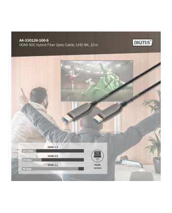 digitus Kabel połączeniowy hybrydowy HDMI 21 Ultra High Speed 8K60Hz UHD HDMI A/HDMI A M/M czarny 10m nr 1