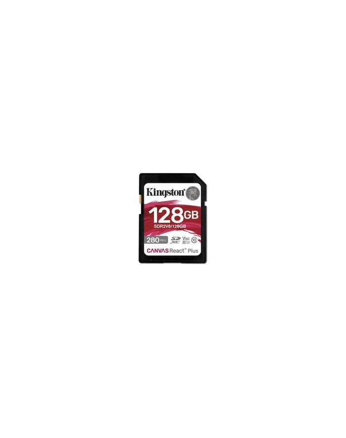 kingston 128GB SDXC CANVAS REACT PLUS U3/UHS-II 280R/100W V60 FULL HD/4K główny
