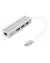 digitus HUB 3-portowy USB Typ C 30 HighSpeed z LANGigabit LAN adapter, aluminium - nr 13