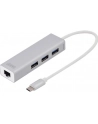 digitus HUB 3-portowy USB Typ C 30 HighSpeed z LANGigabit LAN adapter, aluminium - nr 20