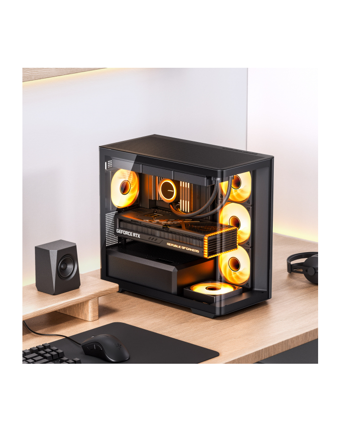 Jonsbo D300 Midi-Tower, 270 stopni, szkło hartowane - czarne główny