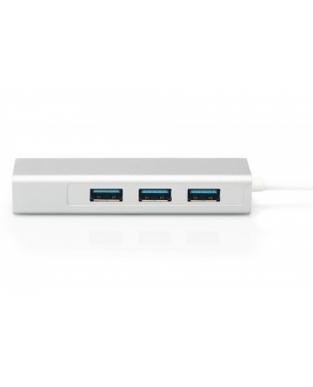 digitus HUB 3-portowy USB Typ C 30 HighSpeed z LANGigabit LAN adapter, aluminium nr 1