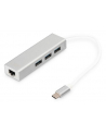 digitus HUB 3-portowy USB Typ C 30 HighSpeed z LANGigabit LAN adapter, aluminium - nr 3