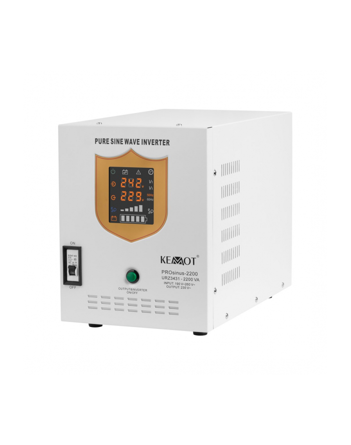 Zasilacz awaryjny KEMOT PROsinus-2200  przetwornica z czystym przebiegiem sinusoidalnym i funkcją ładowania  12V 230V 2200VA/1600W główny