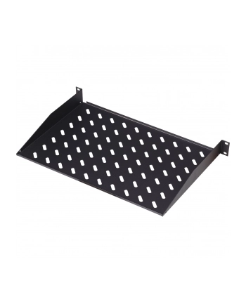 DIGITUS 1U rack mount fixed shelf vented, color Kolor: CZARNY RAL 9005, 400x44 mm up to 15 kg