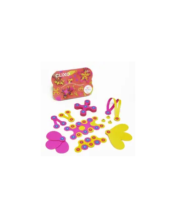 clics toys Clixo klocki magnetyczne origami 30el różowo żółty nr 1