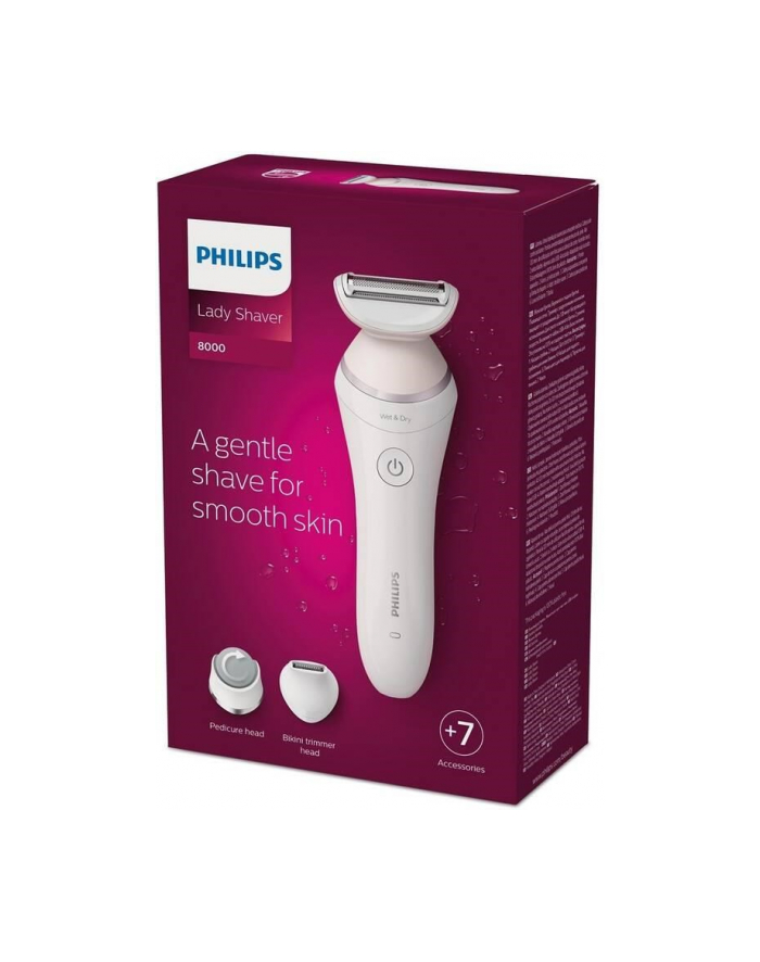 Philips | Golarka bezprzewodowa | BRL176/00 Seria 8000 | Czas pracy (maks) 120 min | Na mokro i na sucho | Litowo-jonowy | Biały/Różowy główny
