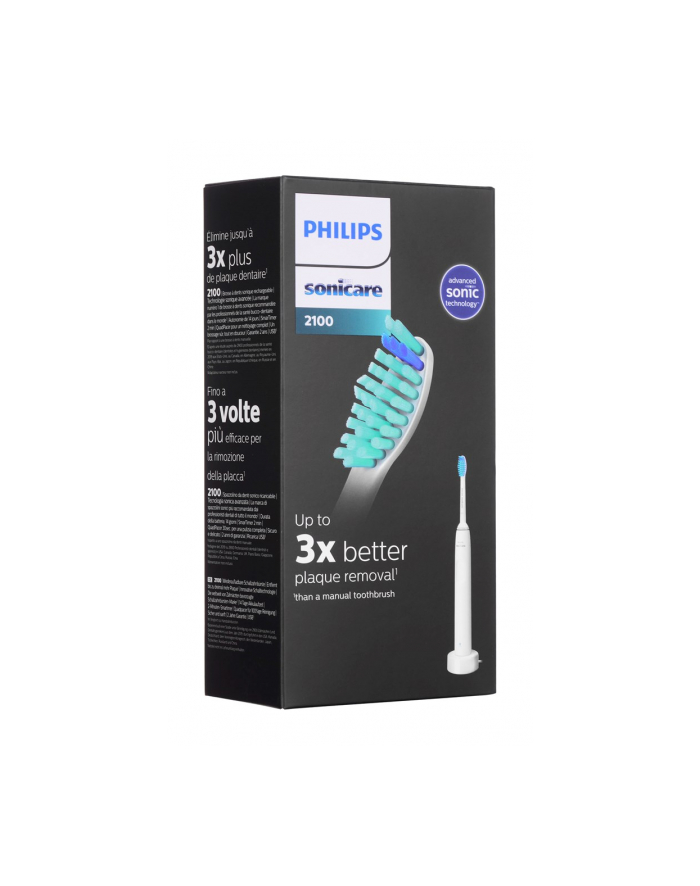 Philips | HX3651/13 Sonicare serii 2100 | Elektryczna szczoteczka do zębów | Akumulator | Dla dorosłych | Liczba główek szczoteczki w zestawie 1 | Liczba trybów szczotkowania zębów 1 | Biały główny