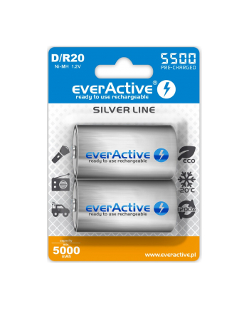 Akumulatorki D / R20 Ni-MH everActive 5500mAh Silver Line (box 2 szt)