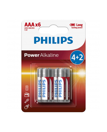 Bateria PHILIPS LR03 Power Alkaline op6szt cena za op