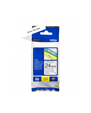 bczerwonyher TZE-251 LAMINATED TAPE 24MM 8M/BLACK ON WHITE