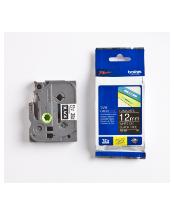 bczerwonyher TZE-335 LAMINATED TAPE 12MM 8M/WHITE ON BLACK