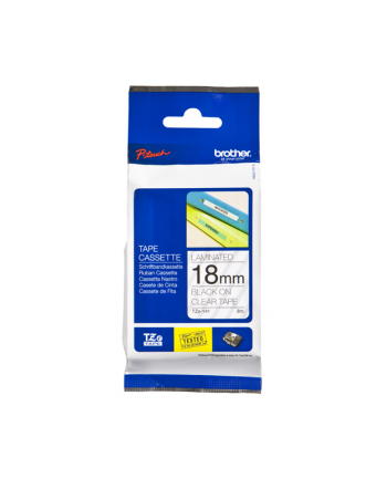 bczerwonyher TZE-141 LAMINATED TAPE 18MM 8M/BLACK ON CLEAR