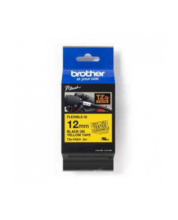 bczerwonyher TZE-FX631 LAMINATED TAPE 12 MM/BLACK ON YELLOW / FLEXI-TAPES