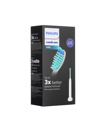 Philips | HX3651/13 Sonicare serii 2100 | Elektryczna szczoteczka do zębów | Akumulator | Dla dorosłych | Liczba główek szczoteczki w zestawie 1 | Liczba trybów szczotkowania zębów 1 | Biały