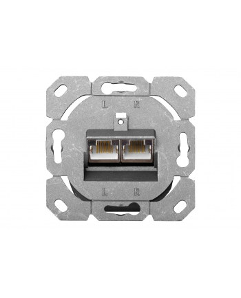 digitus Gniazdo podtynkowe / natynkowe 2x RJ45, ekranowane, LSA, kat6, pole opisowe, p/kurz, kolor biały