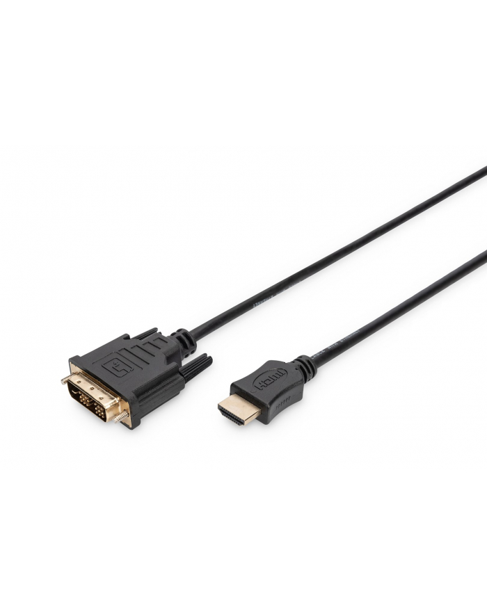 assmann Kabel adapter HDMI 14 High Speed 1080p60Hz FHD HDMI A/DVI-D (18+1) M/M czarny 3m główny