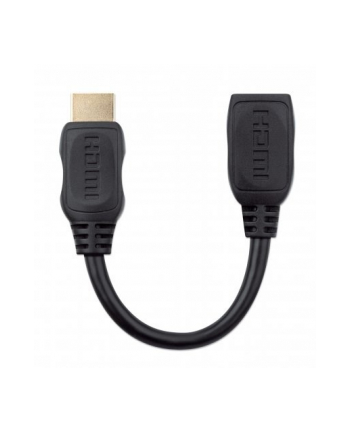 manhattan Przedłużacz Kabel HDMI-HDMI 20 M/F 20cm Ethernet 4K*60Hz