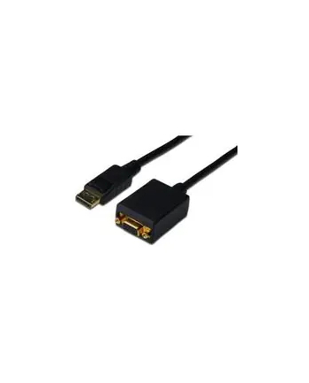 assmann Kabel DP/DSUB15 M/Ż z zatrzaskiem czarny 0,15m Displayport 1080p 60Hz FHD