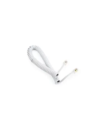 Kabel telefoniczny RJ10 4P4C spiralny 2m (biały) Gembird