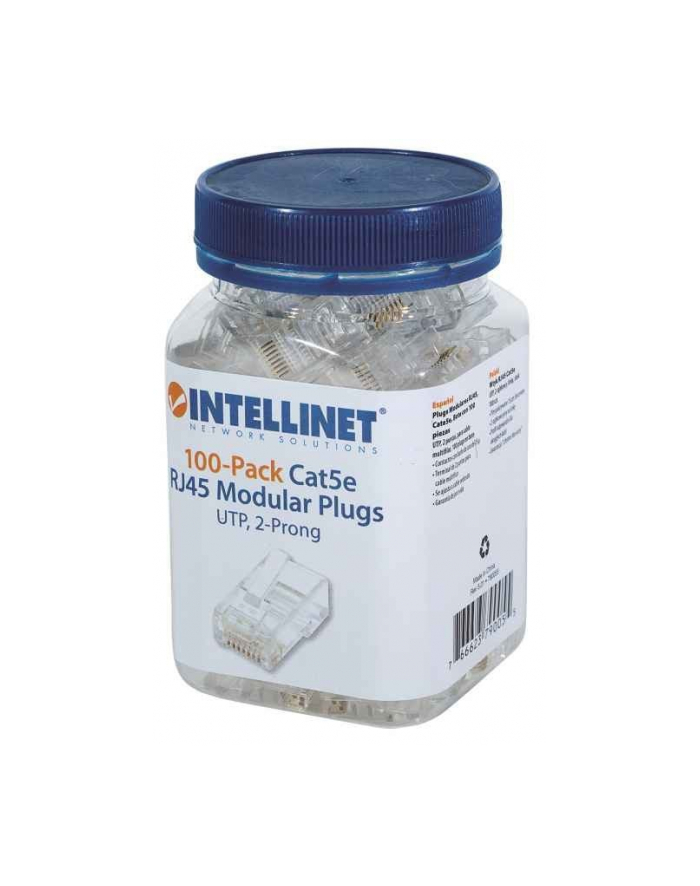 Wtyk RJ45 UTP kat5e 8P8C 2-ząbkowy (100 szt) Intellinet główny